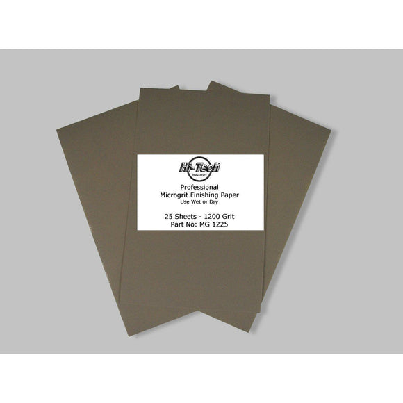 Microgrit Wet/Dry Finishing Paper - 1200 Grit - 25 Pack - 9