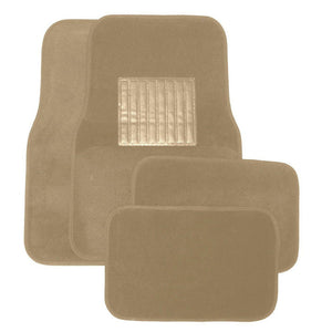 Deluxe 4 Pc. Carpet Mat Set w/ Heel Pad & Nib Back - Beige-Floor Mats & Accessories-Hi Tech Industries-9216