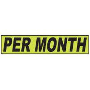 Shadow Slogan-"Per Month" Dozen/Pack-Peel and Stick Windshield Numbers, Ovals & Slogans-Hi Tech Industries-SSFGK-93