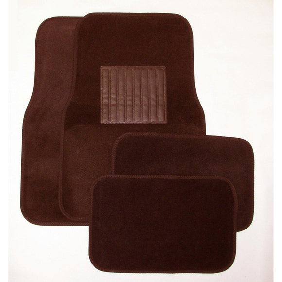 Deluxe 4 Pc. Carpet Mat Set w/ Heel Pad & Nib Back - Burgundy-Floor Mats & Accessories-Hi Tech Industries-9212