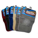 Deluxe 4 Pc. Carpet Mat Set w/ Heel Pad & Nib Back - Black