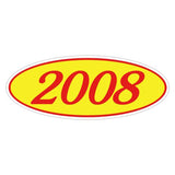 Oval Car Year Stickers - Red & Yellow