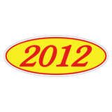 Oval Car Year Stickers - Red & Yellow