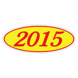 Oval Car Year Stickers - Red & Yellow
