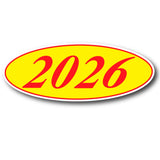 Oval Car Year Decals 12/Pack