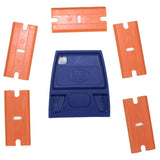 Mini-Scraper / Double Edge Plastic Blade Holder w/ 5 Blades