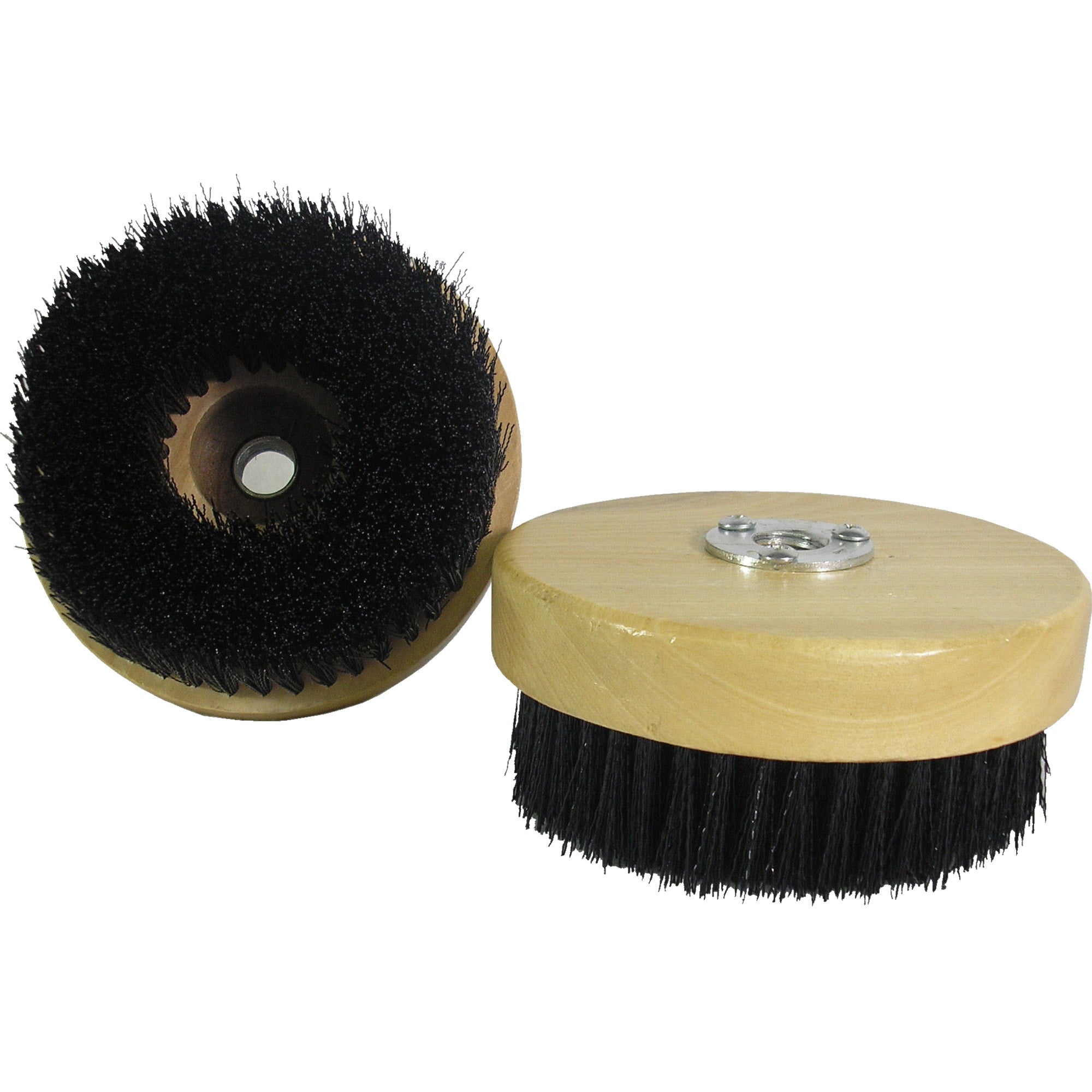 Carpet Shampoo 5” Wood Block Brush for Rotary Buffers – Polishers