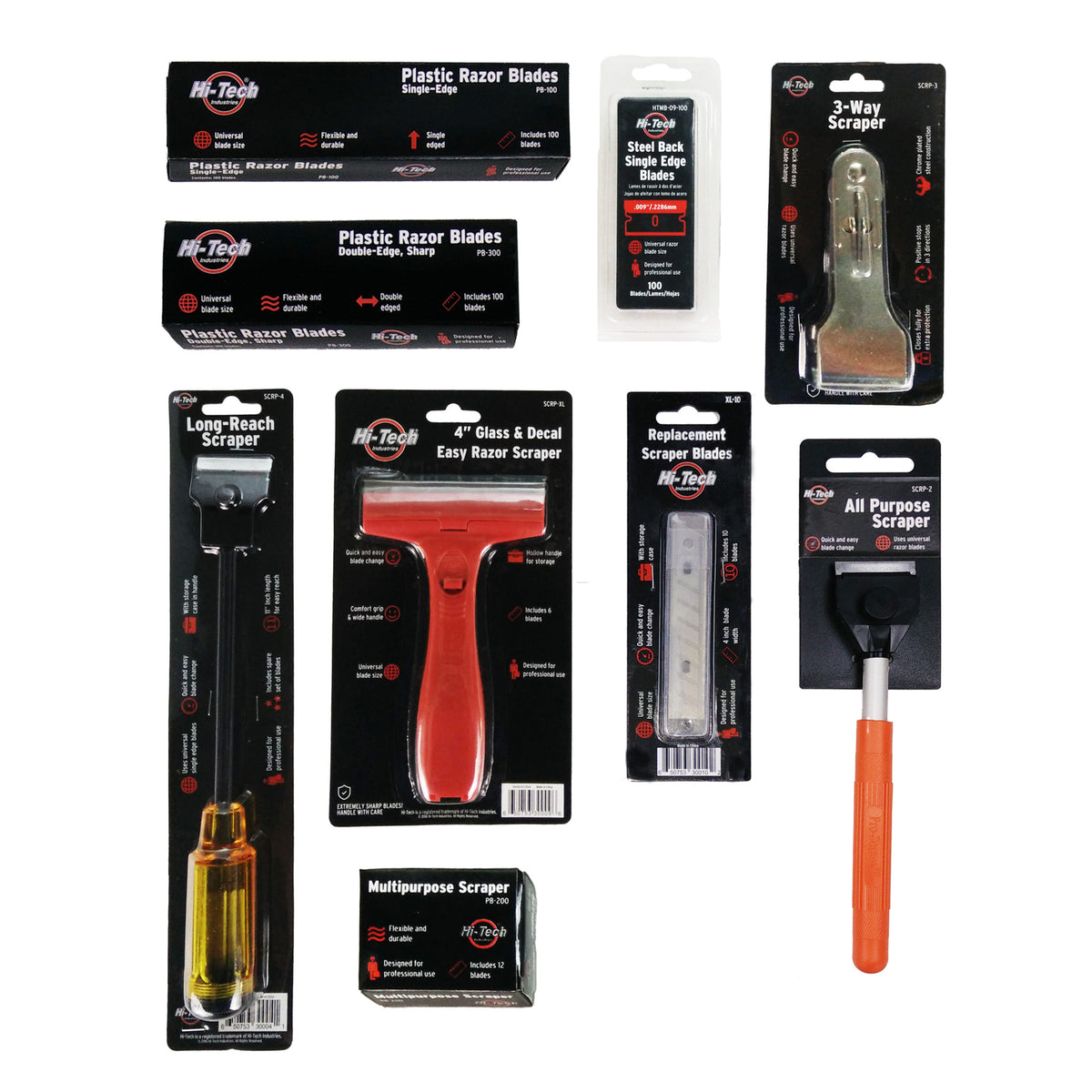 Deluxe Long Reach Razor Blade Scraper with Ergonomic Grip – Hi-Tech ...