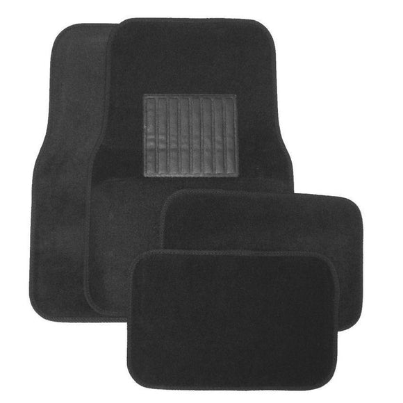 Deluxe 4 Pc. Carpet Mat Set w/ Heel Pad & Nib Back - Charcoal-Floor Mats & Accessories-Hi Tech Industries-9203