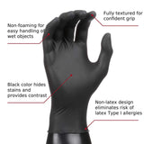 Dextatron Powder Free Black Disposable Nitrile Gloves (Small)