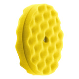 Double Sided Waffle Foam Buffing Pads 8"-Hi-Buff® Foam Pads-Hi Tech Industries-Yellow Medium Cut-HB 220XW
