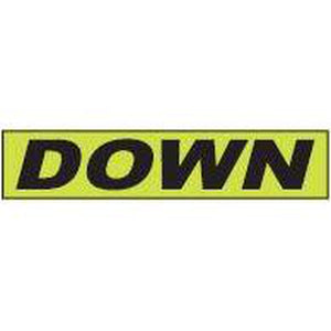Shadow Slogan-"Down" Dozen/Pack-Peel and Stick Windshield Numbers, Ovals & Slogans-Hi Tech Industries-SSFGK-35
