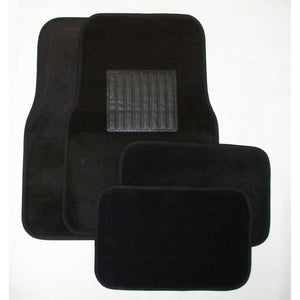 Deluxe 4 Pc. Carpet Mat Set w/ Heel Pad & Nib Back - Black-Floor Mats & Accessories-Hi Tech Industries-9202